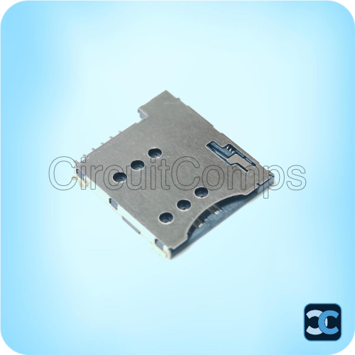 Micro SIM Card Socket 6 Pin Push Type Spring Loaded
