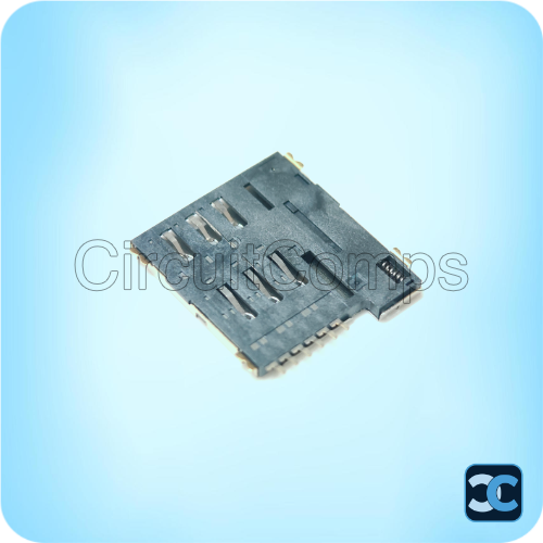 Micro SIM Card Socket 6 Pin Push Type Spring Loaded