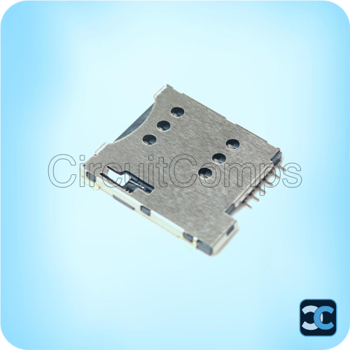 Micro SIM Card Socket 6 Pin Push Type Spring Loaded