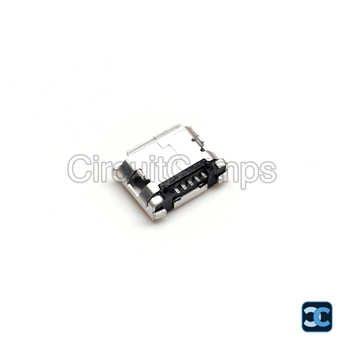 Micro USB Type B Female SMD Connector with Through Hole Support Legs 5 Pin