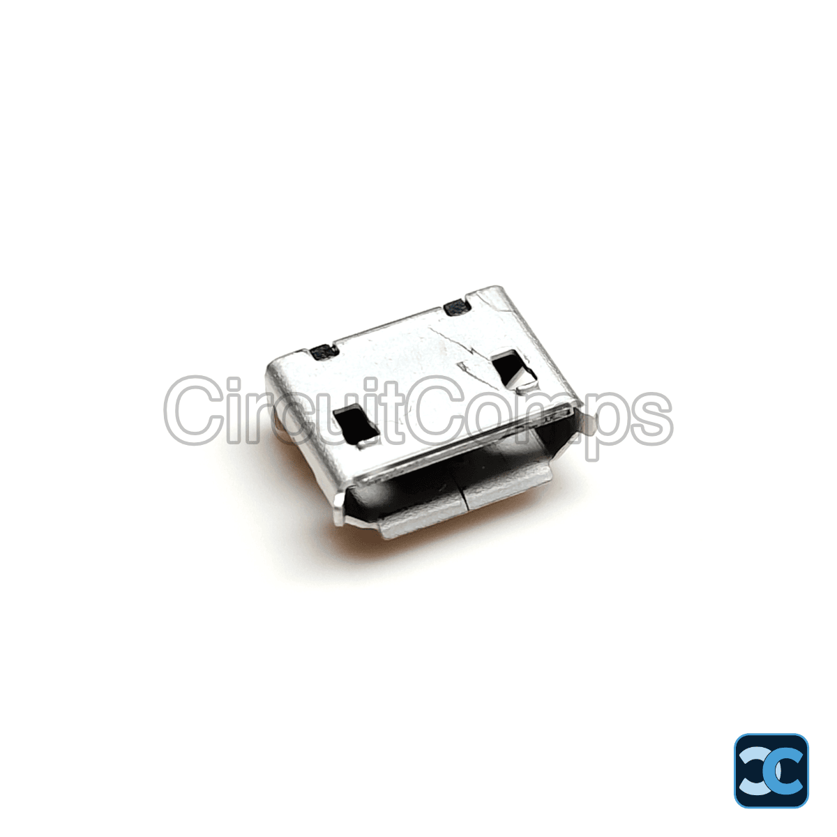Micro USB Type B Female SMD Connector with Through Hole Support Legs 5 Pin