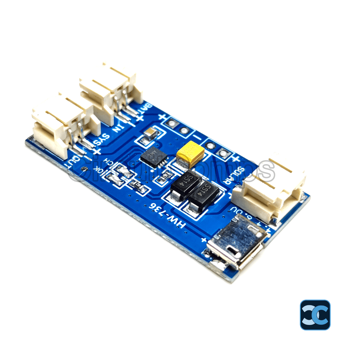 Mini Solar LiPo Charger Board CN3065 500mA with Micro USB and JST Connector