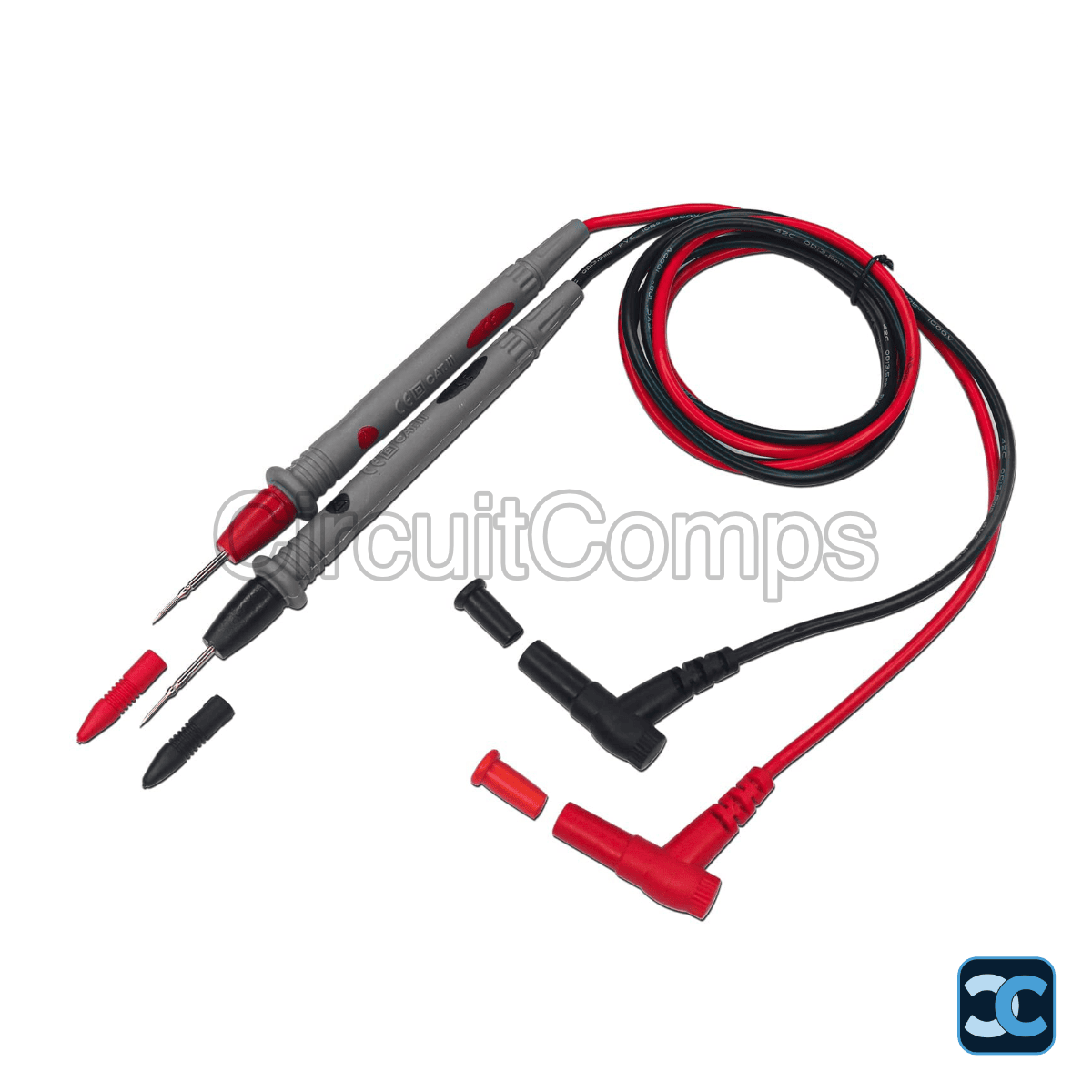 Multimeter Test Leads with Banana Plugs Gold-Plated Probe Tips 20A