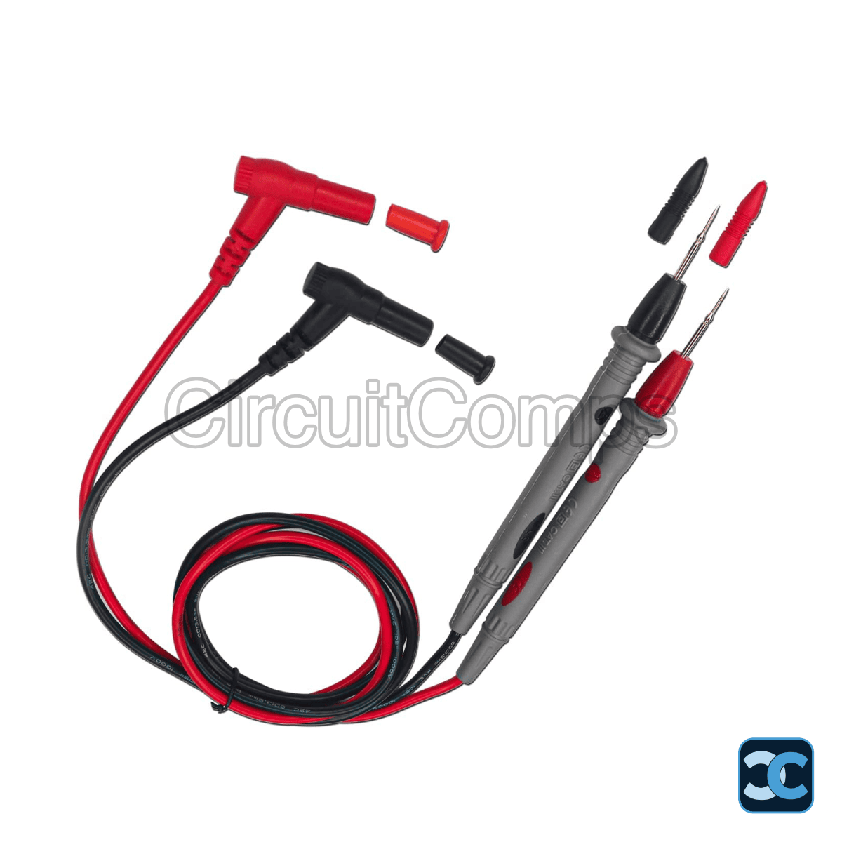 Multimeter Test Leads with Banana Plugs Gold-Plated Probe Tips 20A