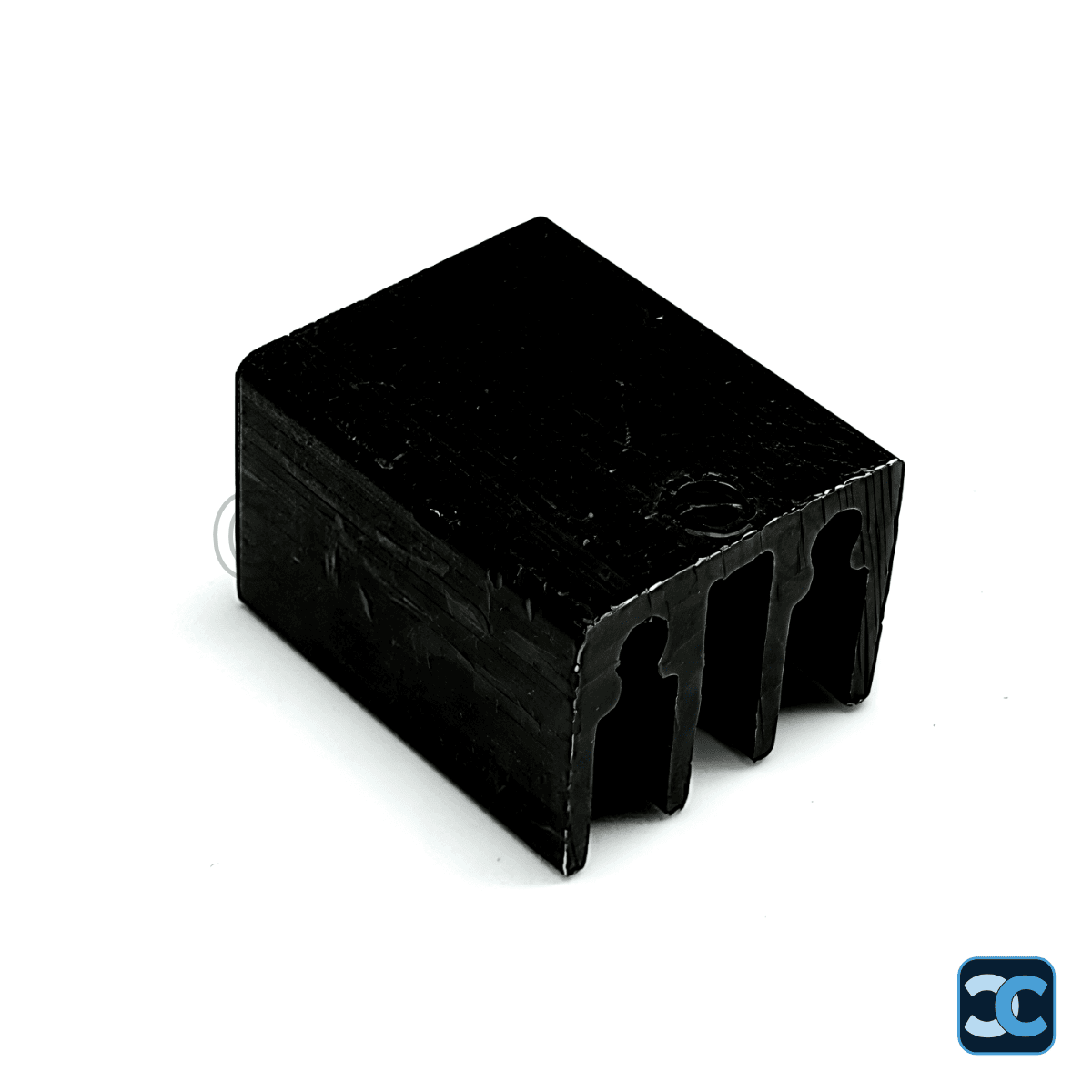 PI49 Black Anodized Aluminium Heat Sink for TO-220 – 4-Fin 22x16x12.5mm