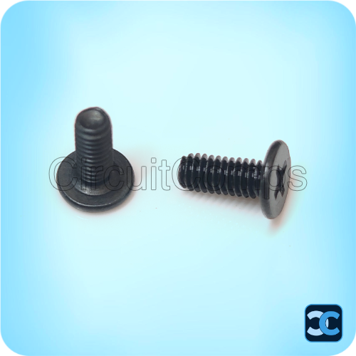 M2.5 x 6mm Phillips Round Head Laptop Screw Black Oxide