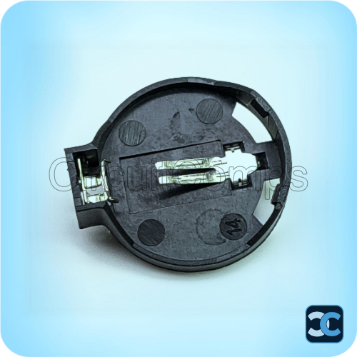 CR2032 Battery Holder | Top Spring Arm PCB Mount Coin Cell Holder