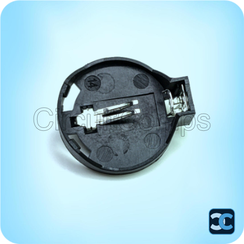 CR2032 Battery Holder | Top Spring Arm PCB Mount Coin Cell Holder
