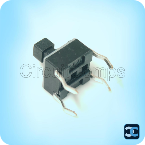 Tactile Switch 6x6x7.3mm Square Head 2.4mm Stem 4 Pin Through Hole