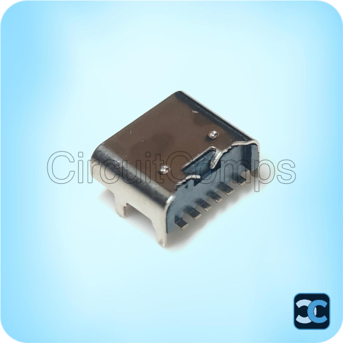 USB Type-C 6 Pin Female Connector Through Hole