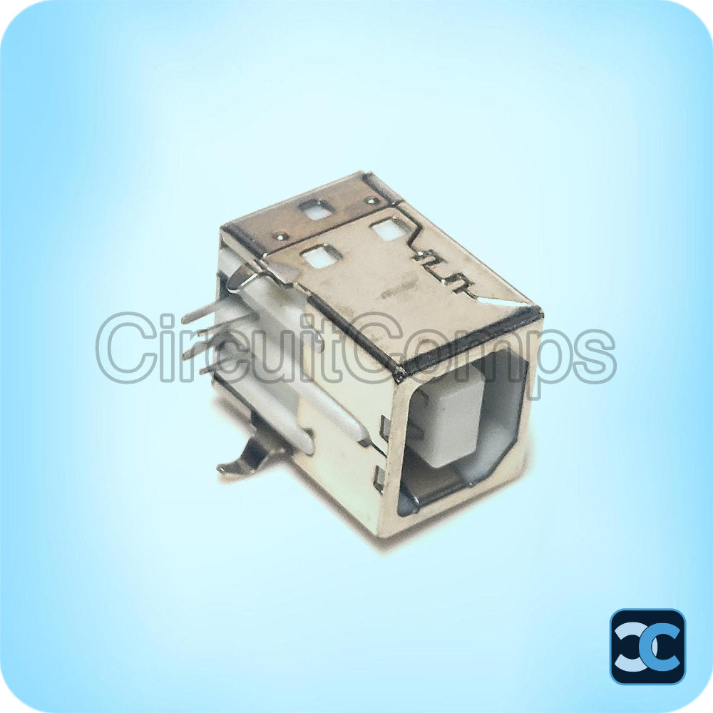 USB Type B Female Connector Right Angle PCB Mount 4 Pin