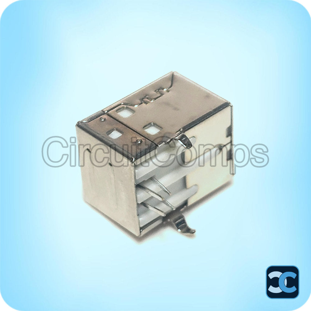 USB Type B Female Connector Right Angle PCB Mount 4 Pin