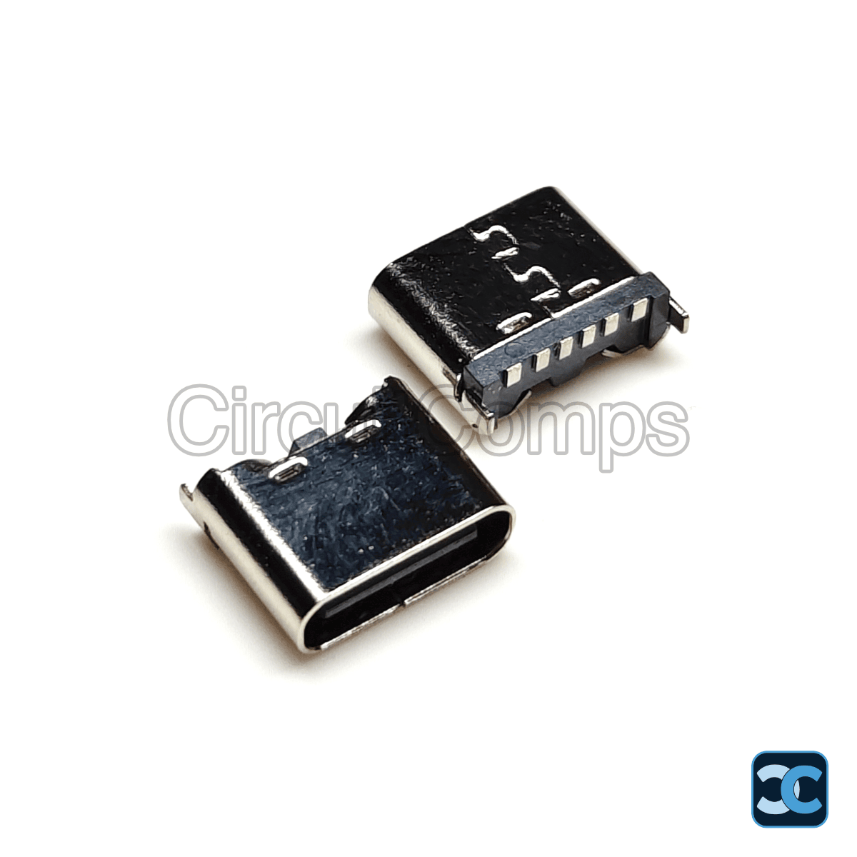 USB Type C Female 6 Pin Vertical SMD Connector