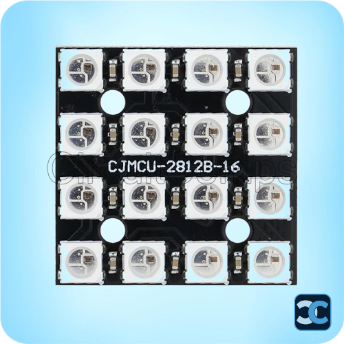 WS2812B(35x35 mm) 4×4 RGB LED Full-color Drive 16-Bit Development Board – Square Matrix (35mmx35mm)