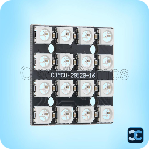 WS2812B(35x35 mm) 4×4 RGB LED Full-color Drive 16-Bit Development Board – Square Matrix (35mmx35mm)