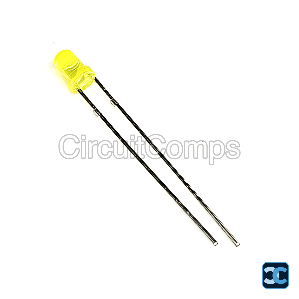 Yellow LED 3mm Round Diffused Through Hole 1.5V-3V